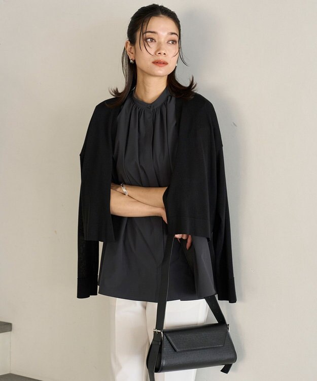 UNFILO イージー ショート カーディガン ブラック