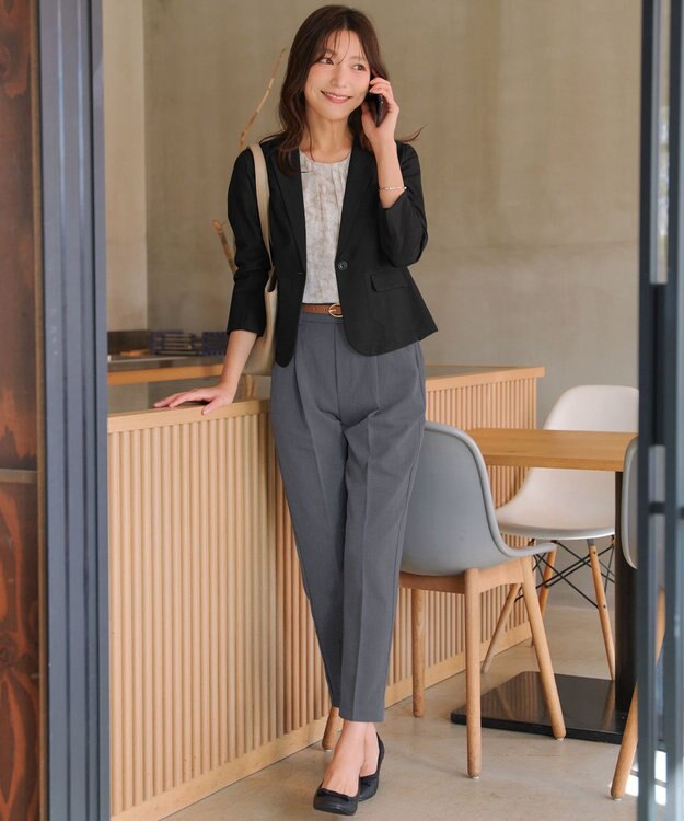 Tiaclasse L 水彩花柄シフォンブラウス ベージュ