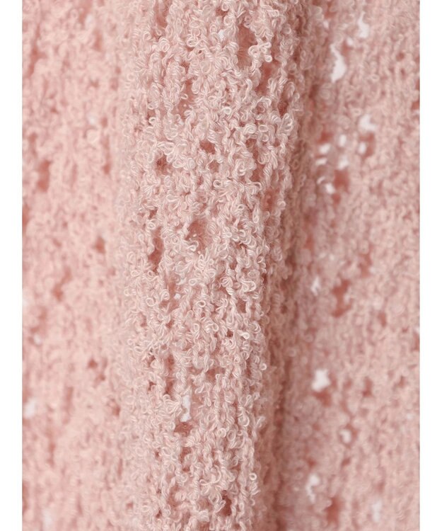 earth music&ecology ファンシーヤーンすかしニットカーディガン Pink