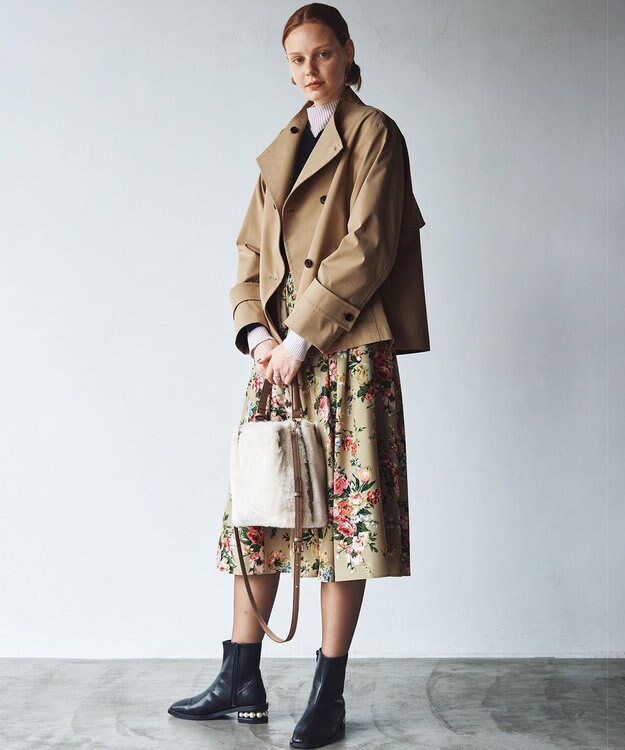 組曲 ショートライトトレンチ ジャケット ベージュ系