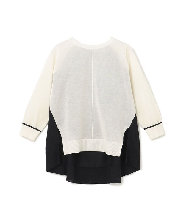 GRACE CONTINENTAL バイカラークルーニットトップ ホワイト