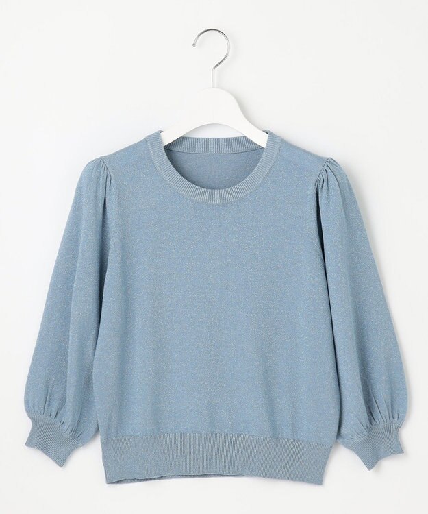 Feroux 【洗える】ラメ プルオーバーニット ブルー系