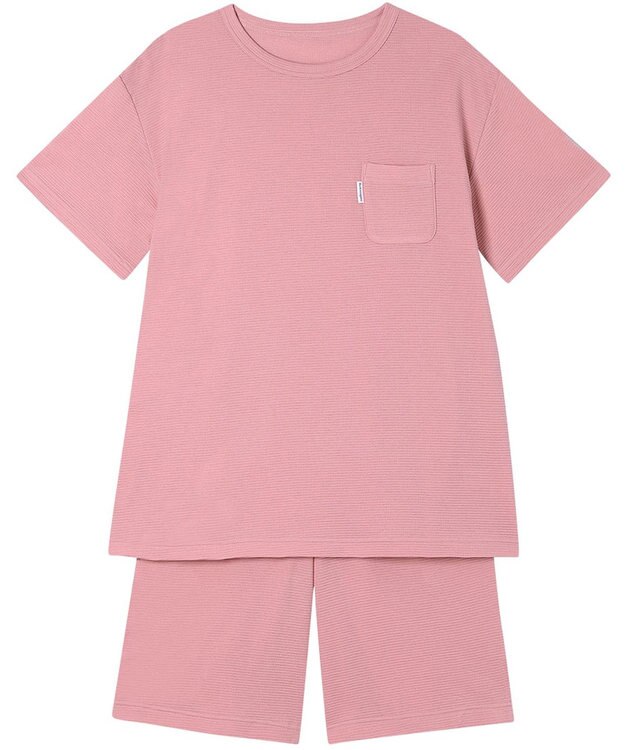 ワコール／睡眠科学 パジャマ 綿100%(本体) ワッフル素材 5分袖 半袖 5分丈 レディース YDT125 睡眠科学／ワコール ピンク