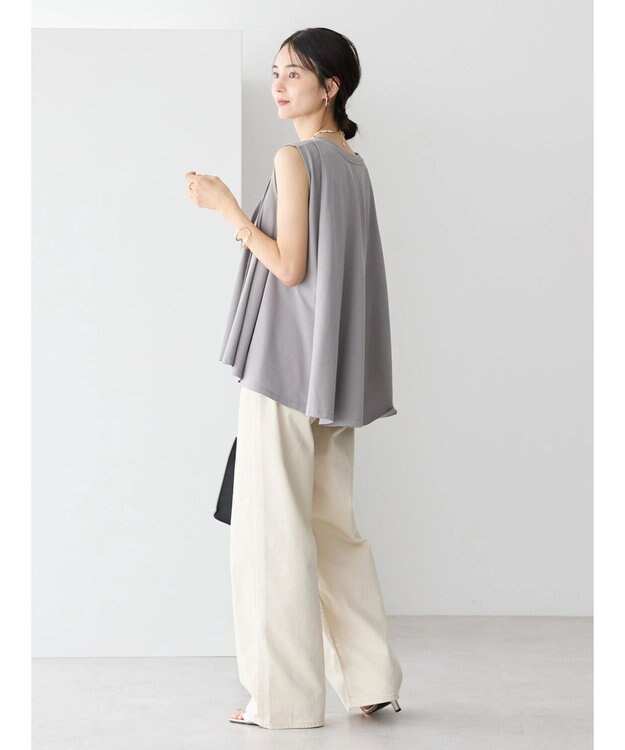 AMERICAN HOLIC 接触冷感バックフレアノースリーブプルオーバー Gray