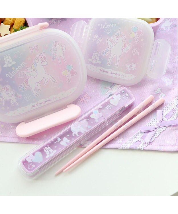 Mother garden マザーガーデン ユニコーン スライド式 お箸＆ケース 《ハピネス柄》 16.5cm 日本製 -