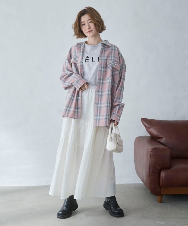 WEGO 【ユニセックス着用ITEM/SMLサイズ展開】オンブレチェックシャツ（LS） 柄3