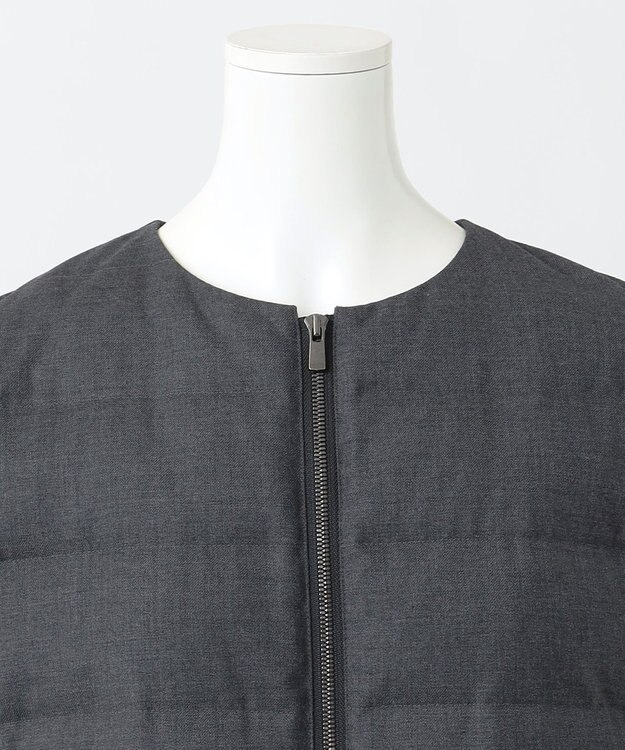 23区 S 【R(アール)】ウールダウン マフラー付きノーカラーコート グレー系