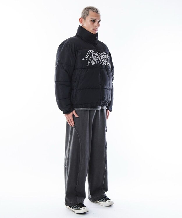 WEGO 【ユニセックス着用ITEM/MLサイズ展開】パファーグラフィックブルゾン ブラック