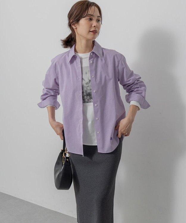 組曲 L 【加藤ローサさん着用】プリントロング Tシャツ フォトホワイト系9