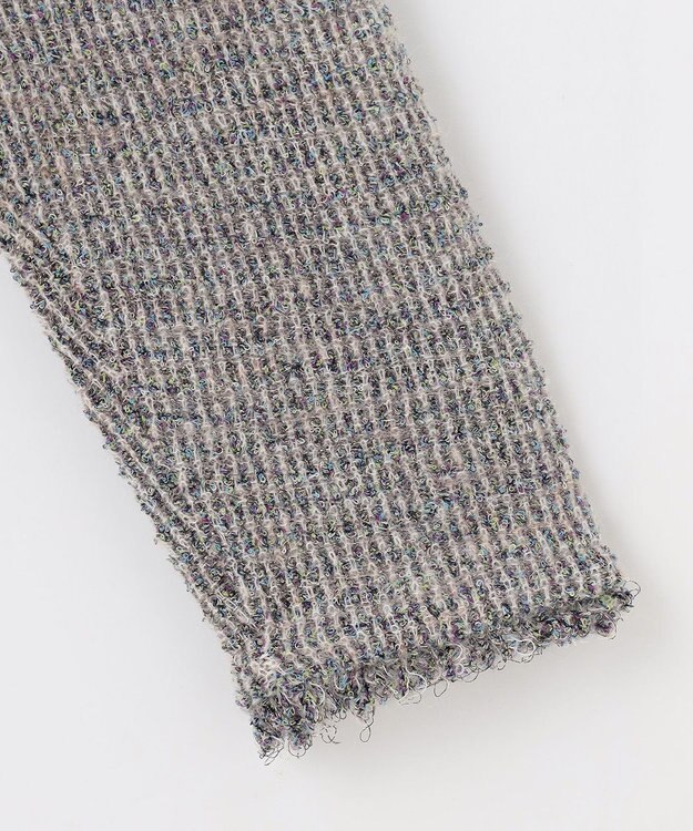 自由区 L ツイーディー ニット ブルーグレー系