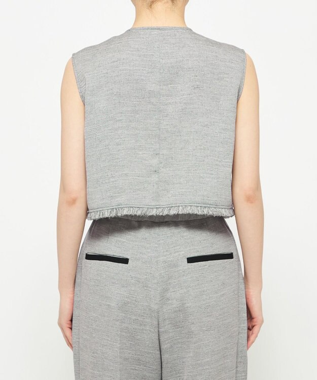 uncrave リネンライクツイル ジレブラウス グレー