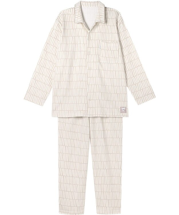 ワコール／睡眠科学 パジャマ 綿100%(本体) あったか SOU・SOU（R） 長袖 長ズボン メンズ YGW481 睡眠科学／ワコール ベージュ