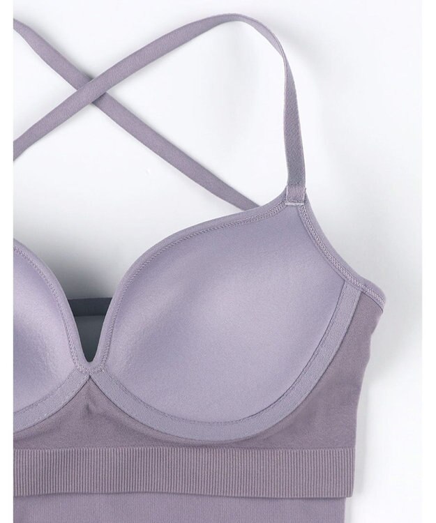 WACOAL カップ付きインナー 【GOCOCi ゴコチ】 ぴったりフィット ズレにくい 洗濯機洗い可能(ネット使用) ブラキャミソール ブラトップ レディース ノンワイヤー UGG122 /ワコール パープル