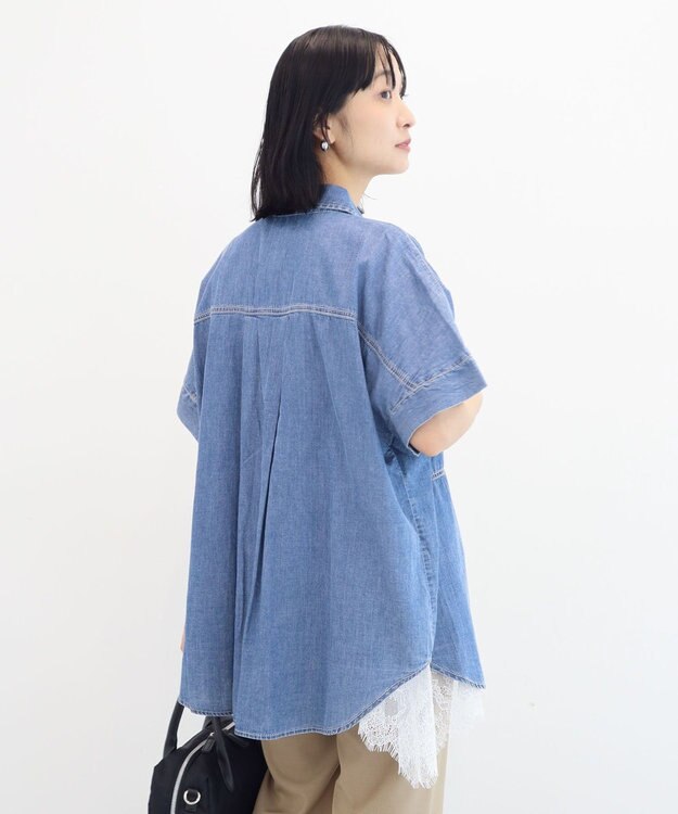 Green Parks シアーデニム２ＷＡＹビックドルマンシャツ Indigo