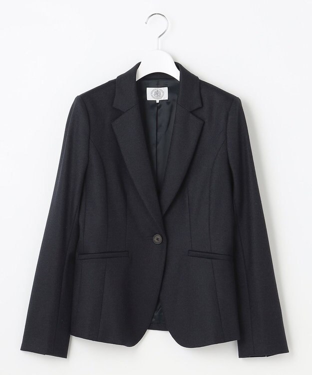 J.PRESS LADIES アクアレジェンドウールジャージー テーラード ジャケット ネイビー系