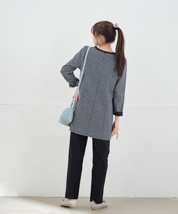 Tiaclasse 【洗える】ツイードチュニック ネイビー