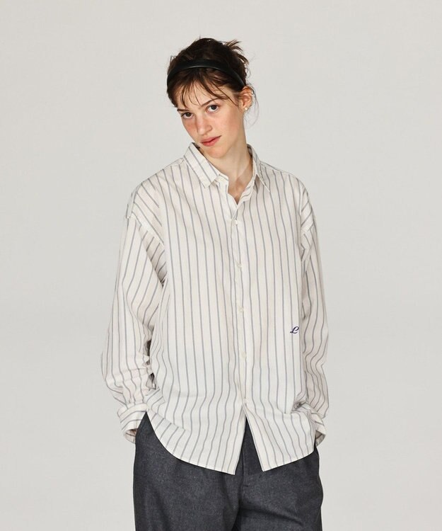 LENO REGULAR COLLAR SHIRTS 《UNISEX》 レギュラーカラーシャツ WHITE STRIPE