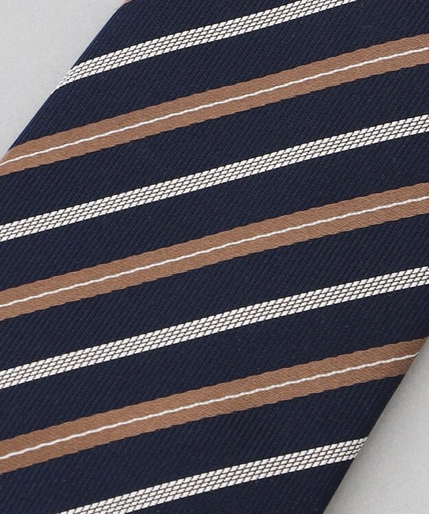 GOTAIRIKU  GOTAIRIKU別注【日本製】シルク ネクタイ_レジメンタル柄 ネイビー×ブラウン×グレー