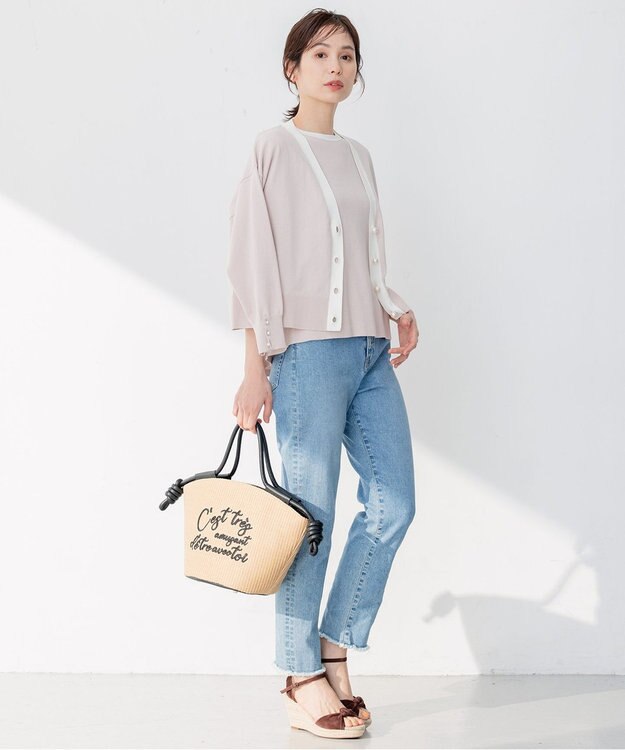 組曲 S 【アンサンブル対応可】CHAIニット バイカラーカーディガン ローズ系