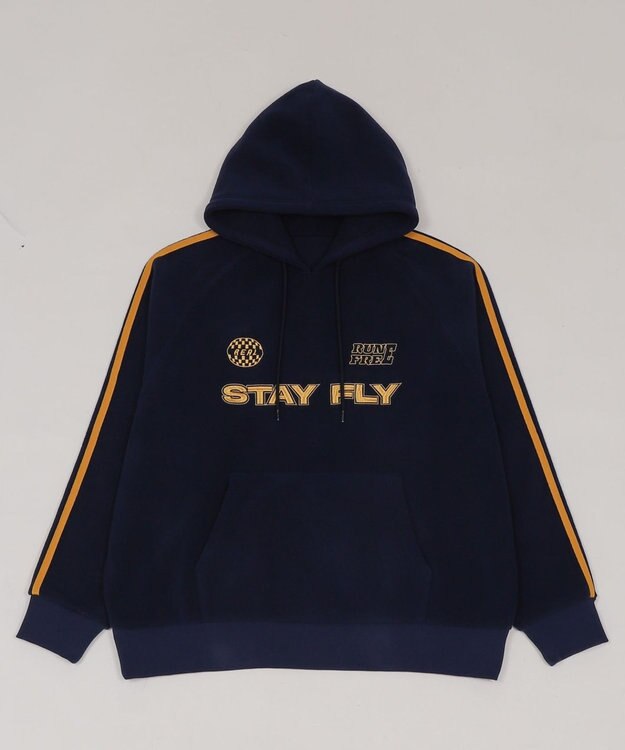 WEGO ラインフリースパーカー ネイビー