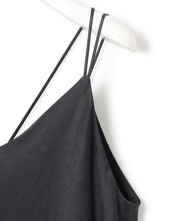 ICB L 【洗える】 アセテートフルダルサテン キャミソールドレス ブラック系