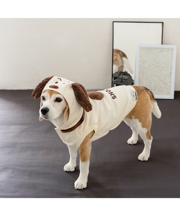 PET PARADISE スヌーピー 50s スヌーピーパーカー 《ホワイト》 中型犬 大型犬 オフホワイト