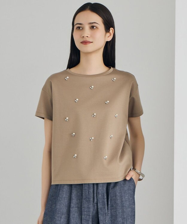 自由区 S ビジュー Tシャツ ブラウン