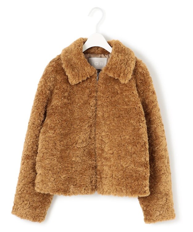 ICB フェイクボア ブルゾン キャメル系