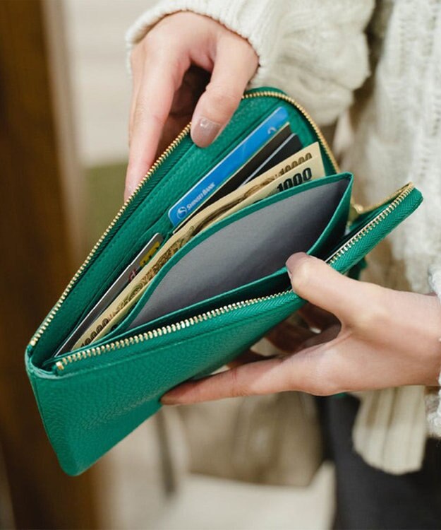 Atelier nuu 日本製 タッセルレザー loop ロングウォレットS グリーン
