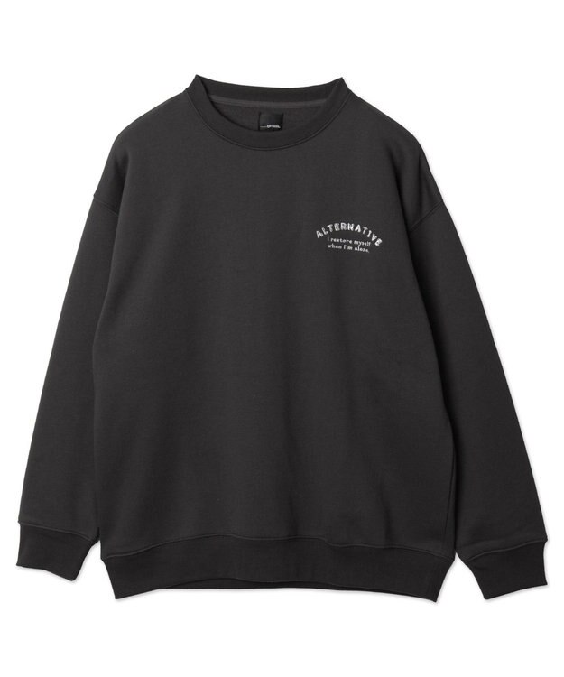 WEGO 【ユニセックス着用ITEM】ストレートラインロゴグラフィックプルオーバー ブラック中濃色