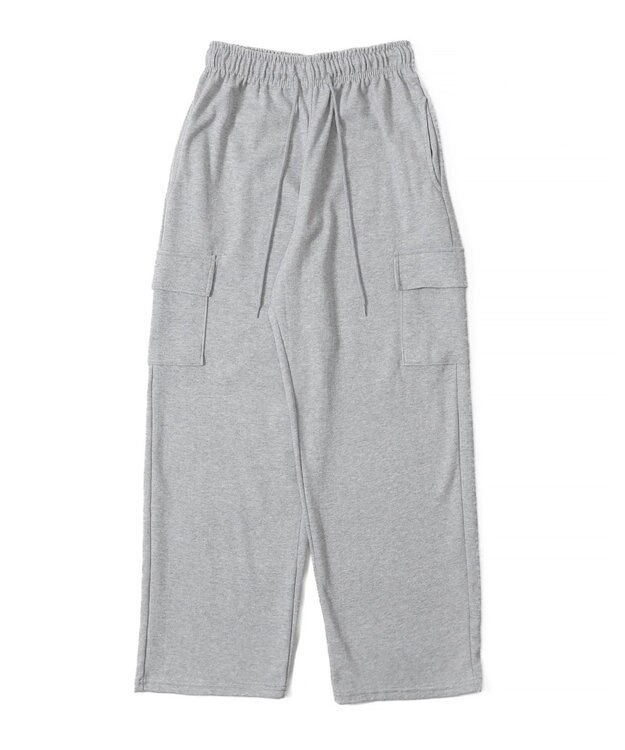 WEGO 【ウエストゴム】スウェットカーゴパンツ グレー