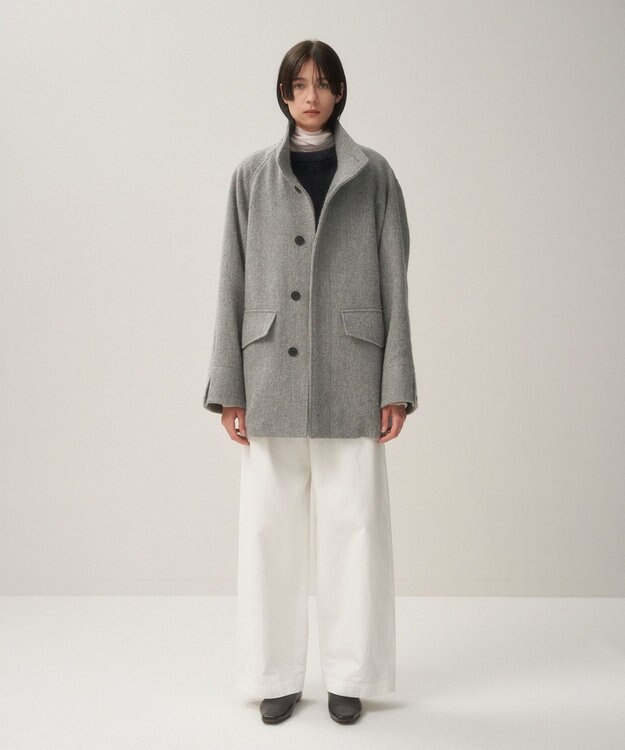 ATON BABY ALPACA | スタンドフィールドコート LIGHT GRAY