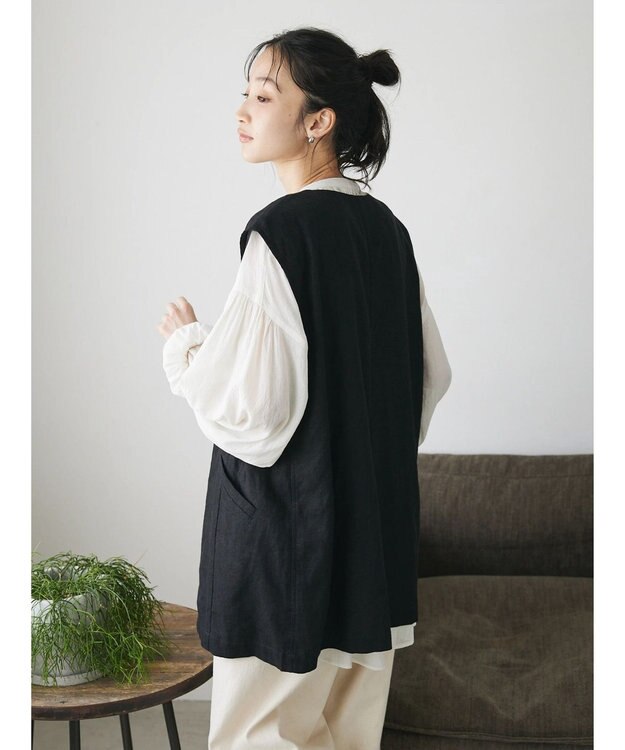CRAFT STANDARD BOUTIQUE 【キナリノ別注】リネンレーヨンジレベスト Black
