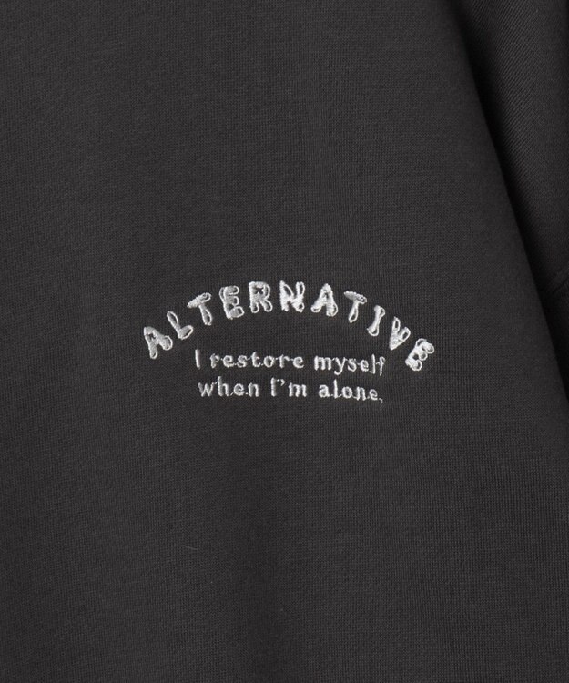 WEGO 【ユニセックス着用ITEM】ストレートラインロゴグラフィックプルオーバー ブラック中濃色