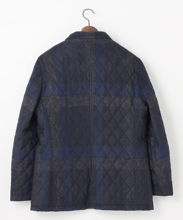 JOSEPH ABBOUD 【イタリア素材/軽量/中綿キルト】 スライバーチェックキルト ジャケット ネイビー系4