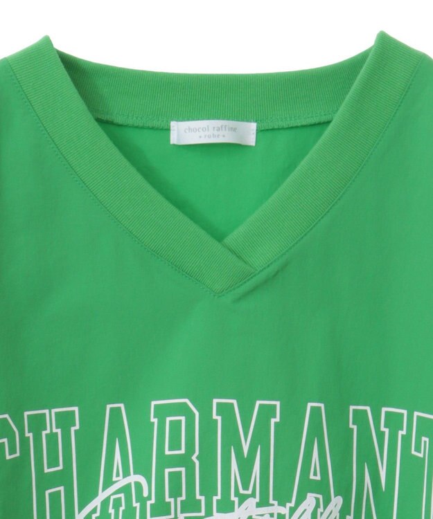 Green Parks ナイロンロゴＶネックプルオーバー Light Khaki