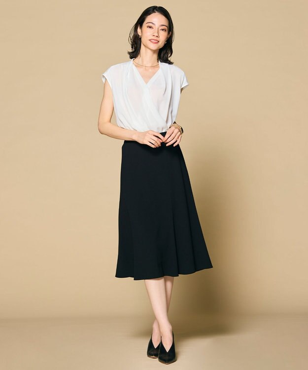 BEIGE， 【洗える】CINDY / フレアスカート Black × Black