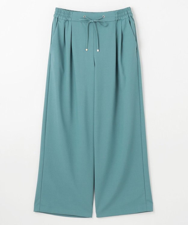 ANY 【ウエストゴム】イージーケアライトストレッチワイドパンツ ブルー