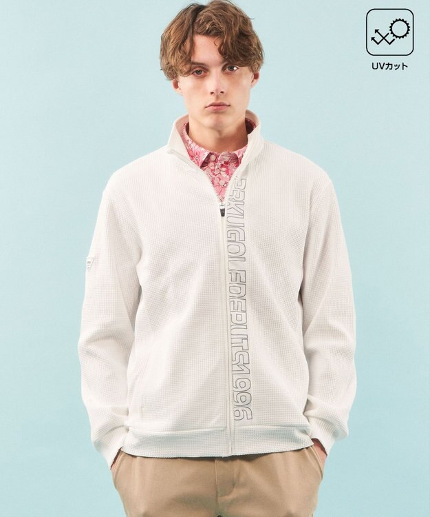 23区GOLF 【MEN】【UVケア】ワッフル パーカー ホワイト系