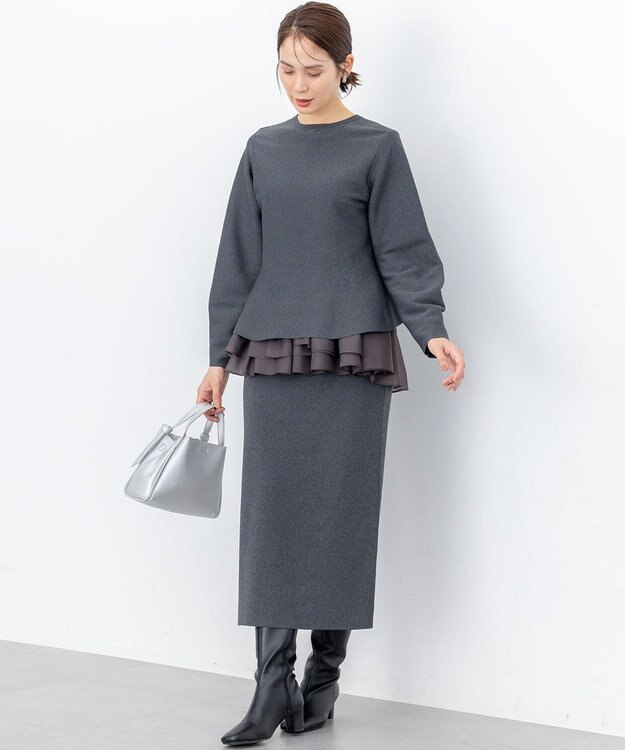 組曲 L 【WEB限定】スポンディッシュニットアップ グレー系