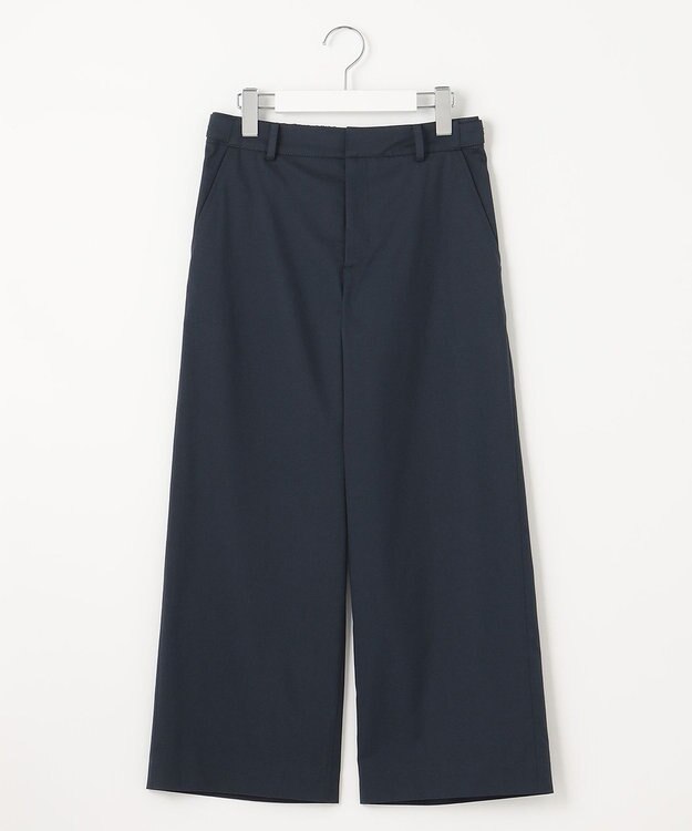 J.PRESS LADIES 【WEB限定カラーあり・セットアップ対応・洗える・撥水・防汚】コットンFITTYシャーク ワイド アンクル パンツ ネイビー系