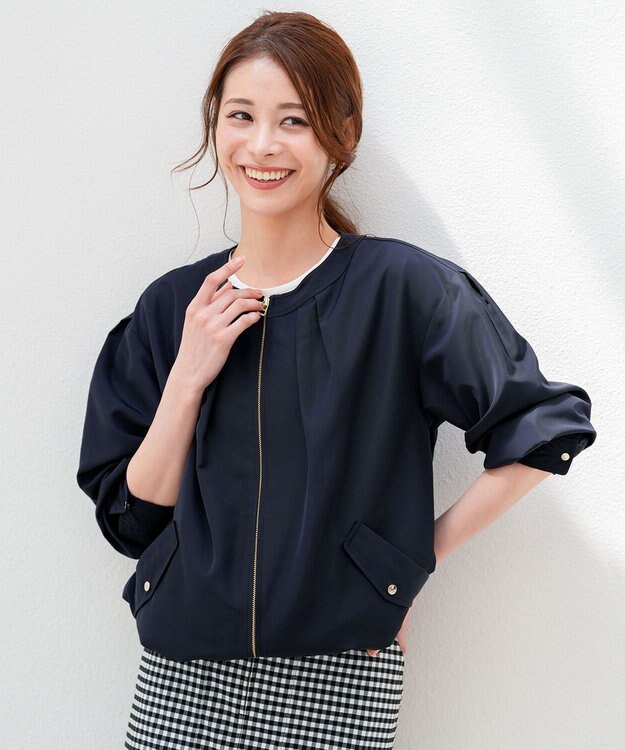 ANY SIS S 【BAILA掲載/花粉リリース】スプリングコンフォート ブルゾン ネイビー