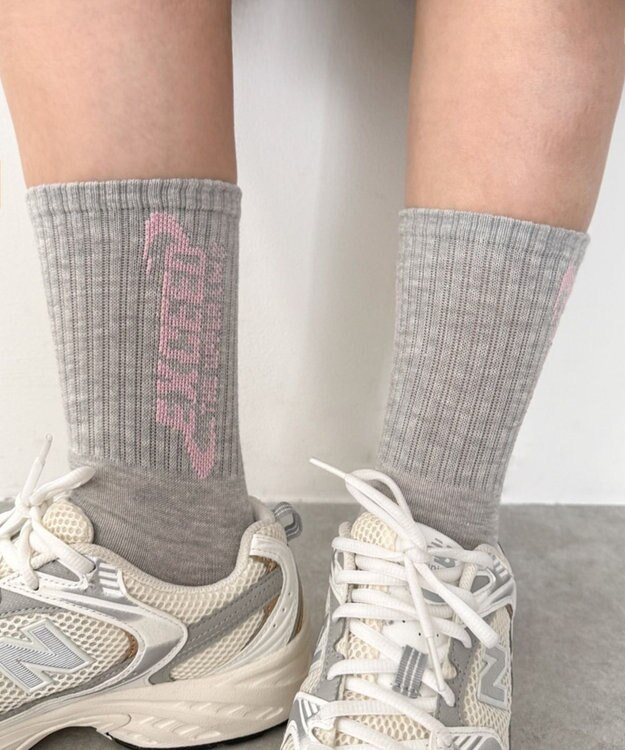 WEGO EXCEEDロゴリブソックス ライトグレー