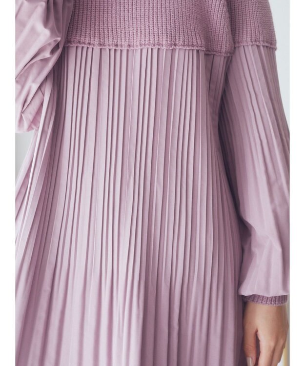 earth music&ecology プリーツフレアニットチュニック Lavender