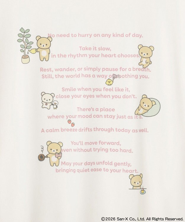 earth music&ecology 【予約】リラックマ×earth ブラウジングロンT オフホワイト