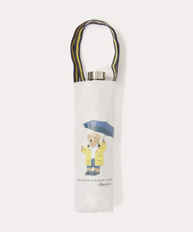 MOONBAT 【 遮光率100％/遮熱/UV/軽量】POLO RALPH LAUREN（ポロ ラルフローレン）晴雨兼用日傘  レインベア  折りたたみ傘 オフホワイト