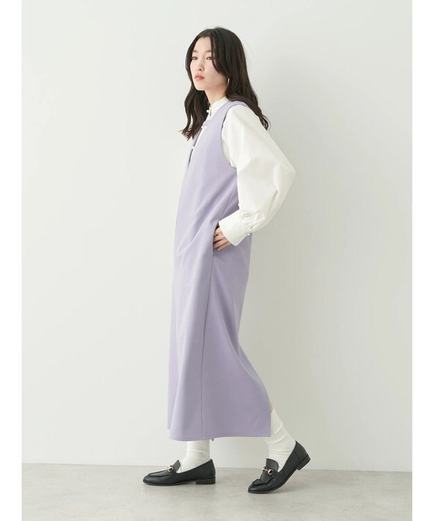 earth music&ecology Ｖネックジャンパースカート Light Purple
