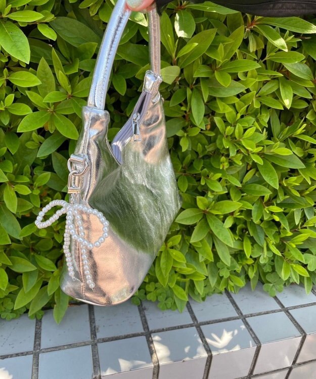 WEGO シンプルパールリボンキーホルダー 柄1