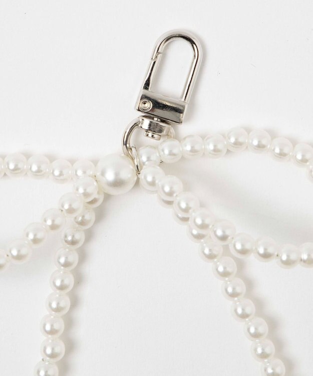 WEGO シンプルパールリボンキーホルダー 柄1