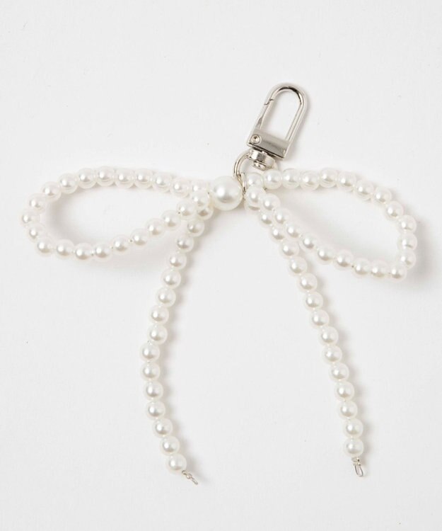 WEGO シンプルパールリボンキーホルダー 柄1